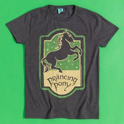 Official Lord Of The Rings Prancing Pony Charcoal T-Shirt : SMXLXXL • £19.99