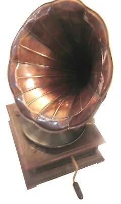 Gramophone Phonograph Antique Finish Brass Horn  Sound Box With Needles • $224