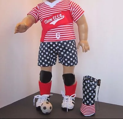 7 Piece Soccer Outfit Includes Ball Socks Guards Shoes Bag Fit American Girl • $27.99