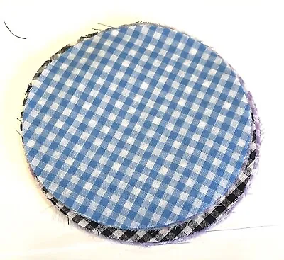 48 Checkered Gingham Fabric Circles Mason Jar Covers Holiday Wedding Crafting • £27