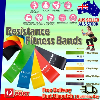 $13.95 • Buy Resistance Bands Fitness Exercise Loop Yoga Band Mini Training Crossfit Set 5PCS
