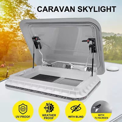 Caravan Roof Vent Hatch Skylight Trailer Camper Motorhome 700X500mm With Blind • $495