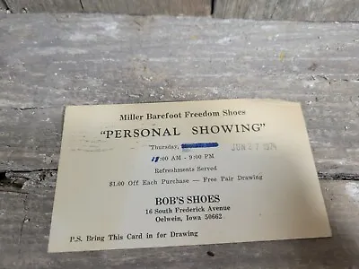 Vintage Bob's Shoes Postcard Showing Invite Oelwein Monona Iowa 1974 • $6