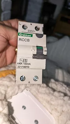 Crabtree 221/100TD 100A 100mA DP RCCB Time Delay DIN Rail Mounted • £12.50