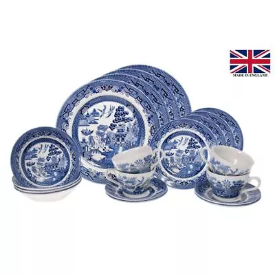 $99 • Buy Queens By Churchill - Blue Willow 20pc Dinner Set (Made In England)