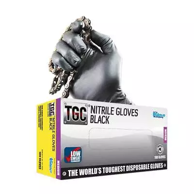 TGC Black Nitrile Disposable Gloves - Medium • $41.80