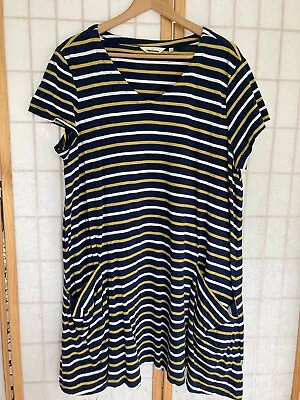 Seasalt Clear Light Dress Navy Stripe Size 20R • £20
