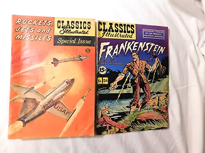 $15 • Buy Classics Illustrated Comic Books Frankenstein And Rockets, Jets And Missiles
