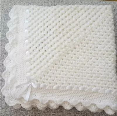 Hand Crochet Baby Blanket New** • £12.50