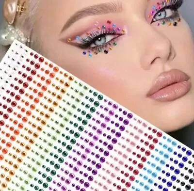 Eye Face Gems Stick On  Jewels 900 Pieces Glitter Festival Rhinestone Makeup Uk • £4.99