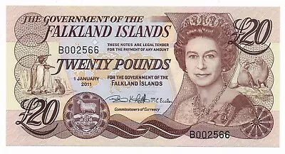 Falkland Islands 20 Pounds 2011 P. 19 UNC QEII Note • £42.31