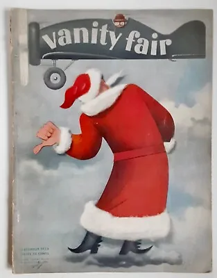 Vanity Fair 1935 Santa Hitchhiking On Airplane December Illustrated Magazine • $20
