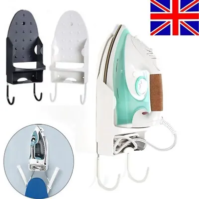 Wall Mounted Iron Holder Ironing Board Cupboard Door Bracket Hanger Tidy Storage • £8.99