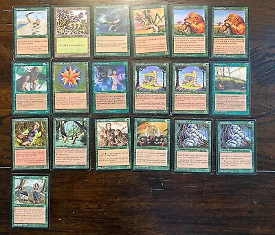 Vintage Magic The Gathering 1996 1998 Green Deck Lot 19 Black Boarder • $11