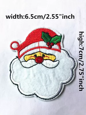 2PCY Embroidery Santa Claus On Patch Stickers Badge Embroidered Fabric Applique • £0.10