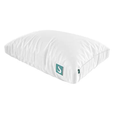 Sleepgram Bed Support Sleeping Pillow With Microfiber Cover Queen (Open Box) • $48.50