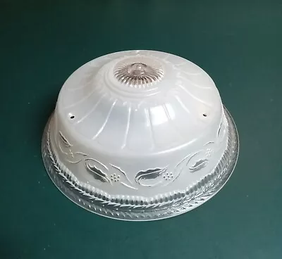VTG 3 Chain Art Deco Frosted Glass Ceiling Light Shade • $20.80