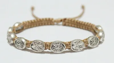 St Michael The Archangel The And Guardian Angel Bracelet Beige Cord St Michael • $8.99