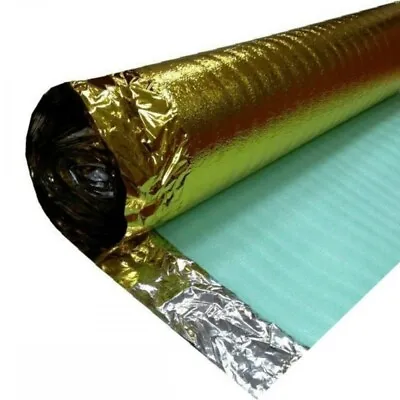 Acoustic Gold Foam Underlay 3mm For Laminate Wood Flooring 10m2 - 1 Roll • £19.99