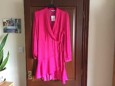 NEXT 14 BNWT Pink Wrap Around Lightweight Long Sleeve Longline Top Or Dress • £5