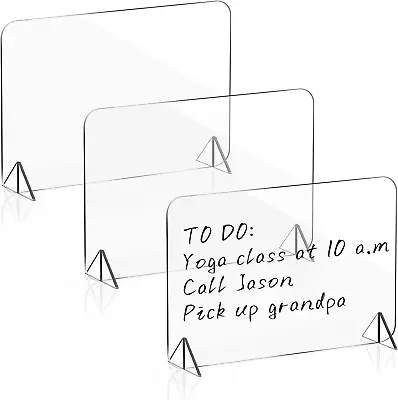 3 Pack Acrylic Dry Erase Board And Marker Glass Alternative Shatterproof Clear M • $14.06