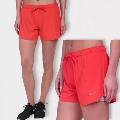 $25 • Buy Nike Dri Fit Phantom Dual Running Shorts Fold Over Waist Orange Sz S