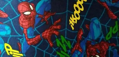 Marvel Spiderman Brushed Cotton Web Comic Blue Full & 1/2m 100% Cotton Free P&p • £5.70