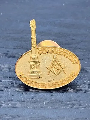 Masonic Tie Tacklapel Pin - Connecticut - Wooster Memorial  - Vintage Gold Tone • $18.33