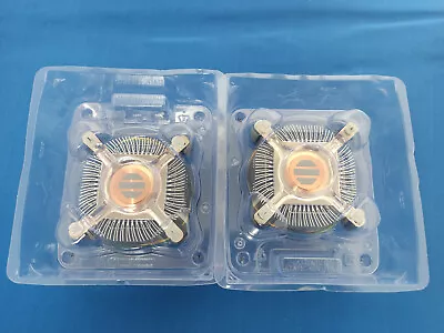 Two New Genuine Intel Socket LGA 775 T Copper Aluminium CPU Heatsink Cooler Fan • £15.99