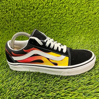 Vans Old Skool Flame Womens Size 8 Black Red Athletic Shoes Sneakers 500714 • $39.99