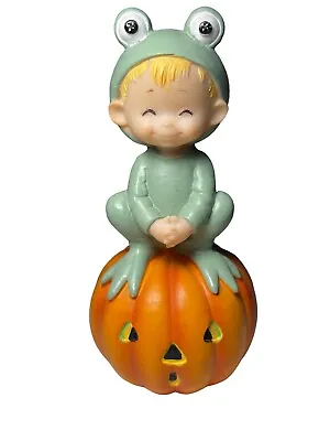 Morehead Halloween Frog Boy Pumpkin  Small Figure Figurine 4.75” • $14.85