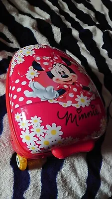 Disney Minnie Mouse Egg Hard Shell Roll Along Cabin Case Suitcase Led Wheels • £30