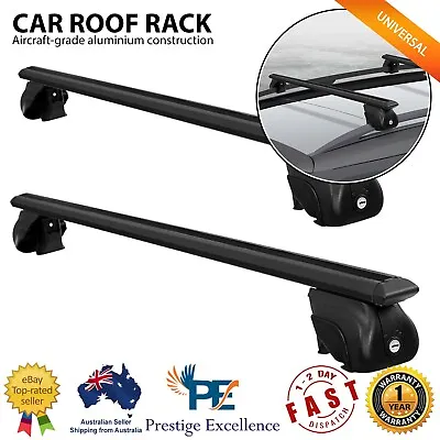 Universal Car Roof Rack Aluminium Cross Bars Adjustable 126cm Black Upgraded NEW • $91.69