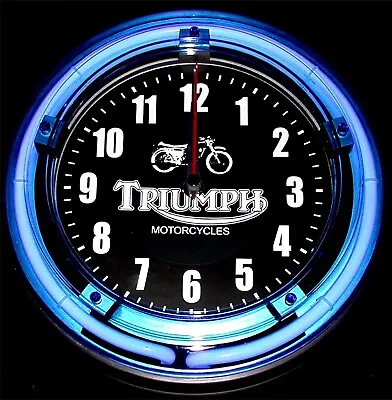 TRIUMPH LOGO - 11  Blue Neon Wall Clock • $84.99