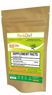 Olive Leaf Extract Powder 40% Oleuropein (12000 Mg Eq) STRONGEST Immune Support • £3.23