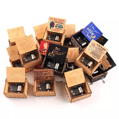 $7.39 • Buy Retro Music Box Xmas Birthday Gift Toy For Kids Wooden Hand Cranked Handmade