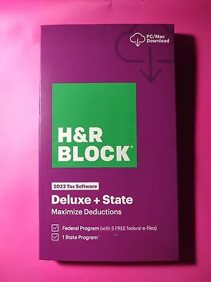 H&R Block Tax Software Deluxe + State 2022 (Read Description) • $10.55