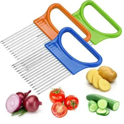 £2.99 • Buy Tomato Onion Vegetables Slicer Cutting Aid Holder Guide Slicing Cutter UK POST