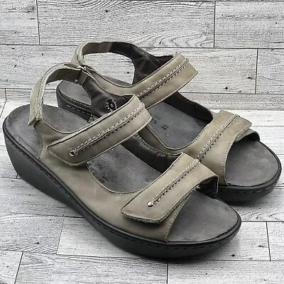 Mephisto Mobils Tan Adjustable Straps Wedge Comfort Sandals Womens Shoe Sz.11-41 • $34.99