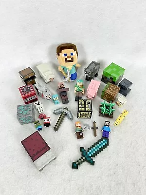 Minecraft Mixed Toy LOT Action Figures Accessories Blocks And More • $33.99