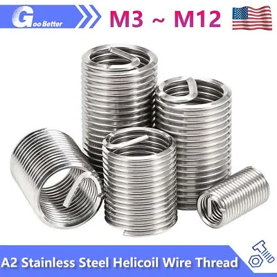 M3 - M12 A2 Stainless Steel Helicoil Wire Thread Repair Inserts Coarse Thread • $6.89