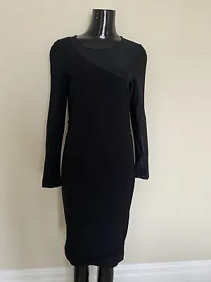 £25 • Buy Bastyn Black Side Zip Sheer One Shoulder Dress Sz UK12