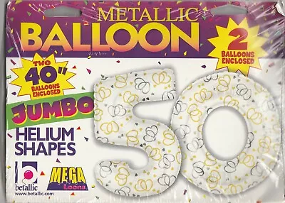 Betallic Metallic Numbers  50  40inch Megaloons Foil Balloon ~  Ranjacuj • $11.99