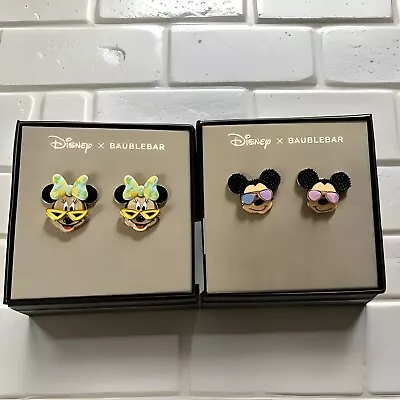 Disney Baublebar Minnie Mickey Mouse Earrings Sunglasses Sunglasses Lot Of 2 NIB • $35