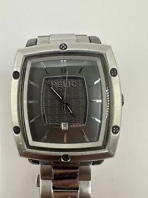 RELIC Mens Watch Stainless Steel Band Square Face ZR77245 New Battery 42MM 7  U • $39.99