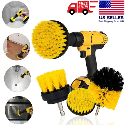 $7.85 • Buy 3 PCS Drill Brushes Set Tile Grout Power Scrubber Cleaner Spin Tub Shower Wall