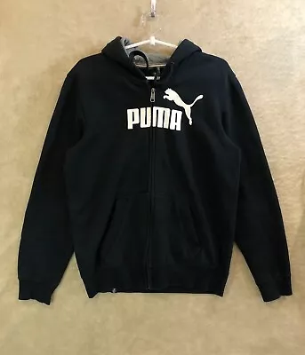 $35 • Buy Puma Zip Up Hoodie Fleece Jumper Size S Mens Blue Casual Logo Front Long Sleeve