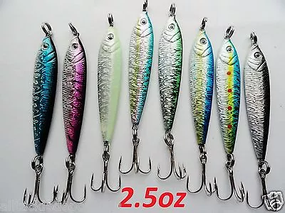 3 To 16 Pieces 2.5oz Mega Live Bait Metal Jigs Fishing Lures W/ Treble Hook • $3.99