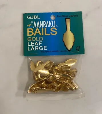 Aanraku GOLD Plated Jewelry Bails LARGE Fused Glass Pendants 25 Glue On  • $24.95