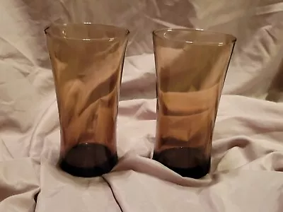 Linden Mocha By Anchor Hocking Tawny Mocha Brown 17oz Flat Tumblers- Set Of 2 • $16.99